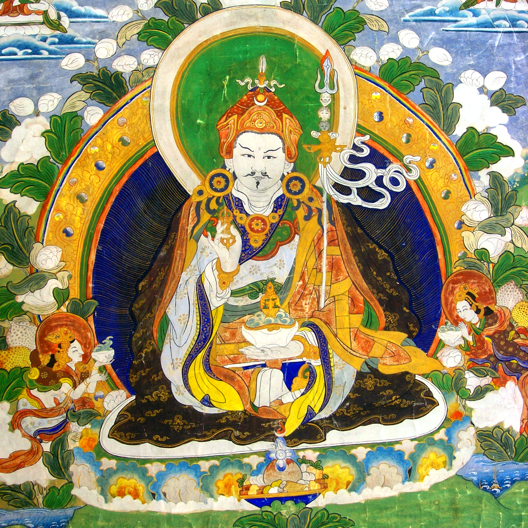 Padmadambhava, the lineage holder who introduced tantric Buddhism and Dzogchen to Tibet.
